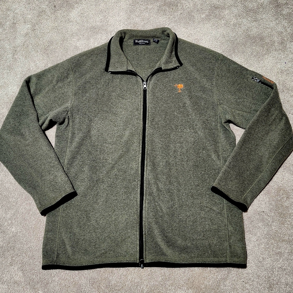 Ruff Hewn Men's Fleece Green Jacket Full Zip Size Large